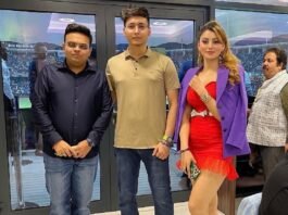 Urvashi Rautela Amit Shah’s son Jay Shah & Yashraj Rautela happily posing together at Asia Cup 2022 Ind vs Pak match